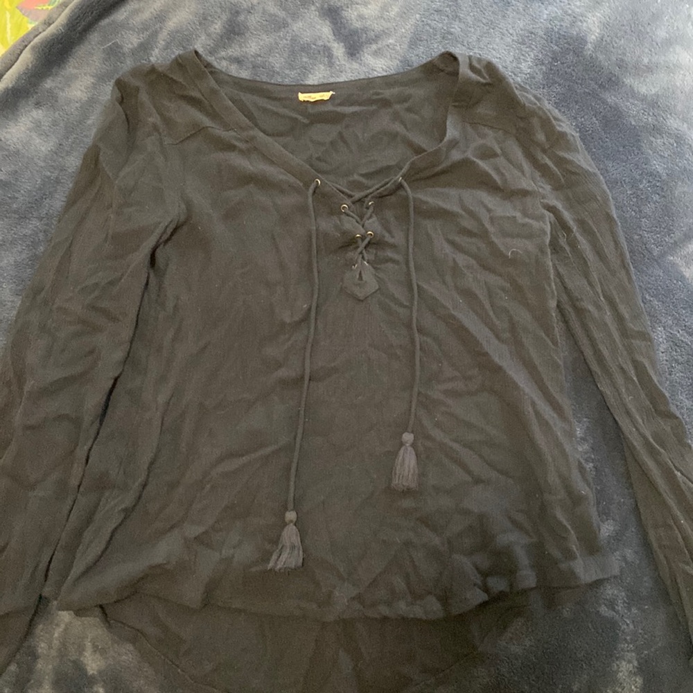 womens navy blue hollister shirt